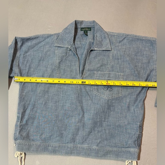 Lauren Jeans Co Ralph Lauren Chambray Denim 3/4 Sleeve Shirt Women’s Medium - Picture 5 of 7